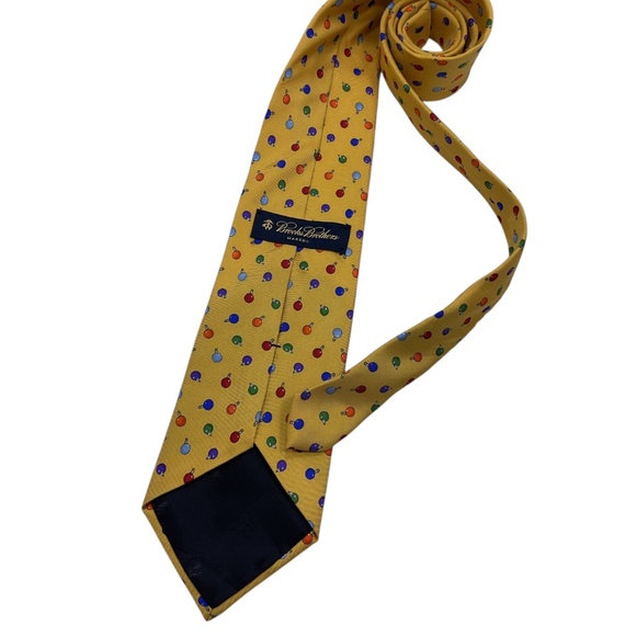 BROOKS BROTHERS Yellow Light Bulb Silk DESIGNER Tie USA - Picture 2 of 4